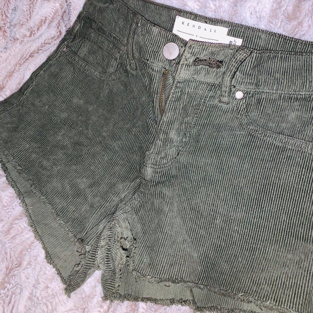 Army Green Corduroy Shorts